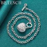 925 Silver Heart Peach Pendant Key OT Buckle Necklace Proposal Wedding