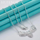 925 Silver Heart Peach Pendant Necklace for Women Wedding Romantic Jewelry