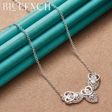 925 Silver Heart Peach Pendant Necklace for Women Wedding Romantic Jewelry