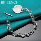 925 Silver Heart Peach Pendant Bracelet for Women