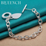 925 Silver Heart Peach Pendant Bracelet for Women