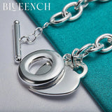 925 Silver Heart Peach Pendant Bracelet for Women