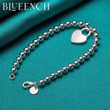 925 Silver Heart Round Bracelet for Women Dating Wedding