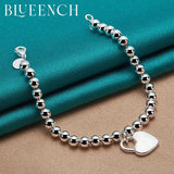 925 Silver Heart Round Bracelet for Women Dating Wedding