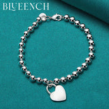 925 Silver Heart Round Bracelet for Women Dating Wedding