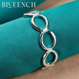 925 Sterling Silver Hollow Circle Braid Bangles For Women's