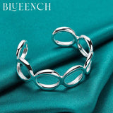925 Sterling Silver Hollow Circle Braid Bangles For Women's