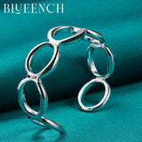 925 Sterling Silver Hollow Circle Braid Bangles For Women's