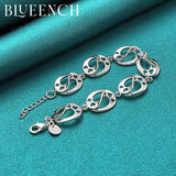 925 Silver Disc Bracelet Charm Jewelry
