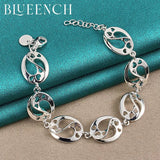 925 Silver Disc Bracelet Charm Jewelry