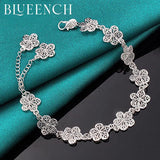 925 Silver Flower Bracelet Romantic Charm Jewelry