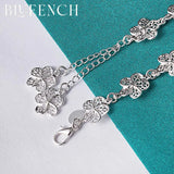 925 Silver Flower Bracelet Romantic Charm Jewelry