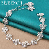 925 Silver Flower Bracelet Romantic Charm Jewelry