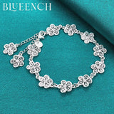 925 Silver Flower Bracelet Romantic Charm Jewelry