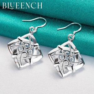 925 Silver Hollow Earrings Pendant for Women Wedding Party