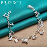 925 Silver Lollipop Guitar Pendant Bracelet for Women