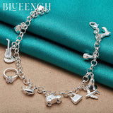 925 Silver Lollipop Guitar Pendant Bracelet for Women