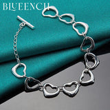 925 Silver Love Hollow Ot Buckle Bracelet Wedding Proposal Romantic Jewelry