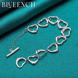 925 Silver Love Hollow Ot Buckle Bracelet Wedding Proposal Romantic Jewelry