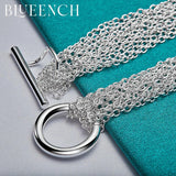925 Silver Love Pendant Multilayer Bracelet