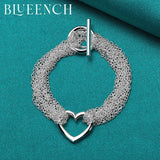 925 Silver Love Pendant Multilayer Bracelet