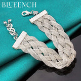 925 Sterling Silver Mesh Wide Faced Bracelet for Women