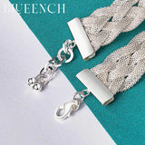 925 Sterling Silver Mesh Wide Faced Bracelet for Women