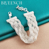 925 Sterling Silver Mesh Wide Faced Bracelet for Women