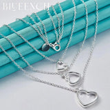 925 Silver Heart Cutout Pendant Necklace for Women