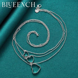 925 Silver Heart Cutout Pendant Necklace for Women