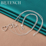 925 Silver Heart Cutout Pendant Necklace for Women