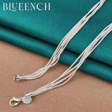 925 Silver Chain Tassel Ball Pendant Necklace Wedding Jewelry