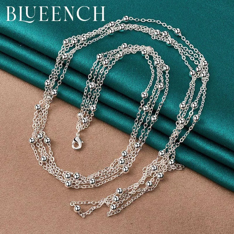 925 Silver Ball Necklace for Women Party Jewelry