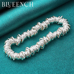 925 Silver Circle Ring Bracelet Women Wedding Party Charm Jewelry