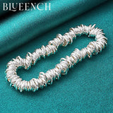 925 Silver Circle Ring Bracelet Women Wedding Party Charm Jewelry