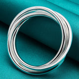 925 Silver Multi-Ring Bracelet For Women's Wedding Party