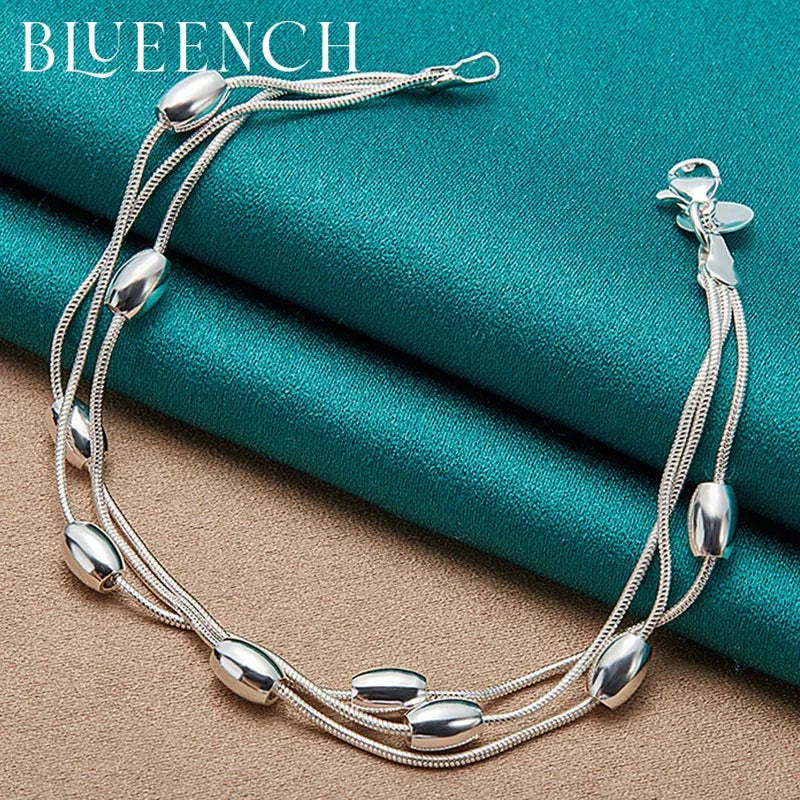 925 Silver Multilayer Chain Bracelet for Casual Party