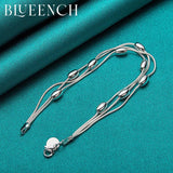 925 Silver Multilayer Chain Bracelet for Casual Party
