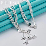 925 Sterling Silver Tassel Star Pendant Necklace for Women