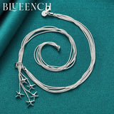 925 Sterling Silver Tassel Star Pendant Necklace for Women