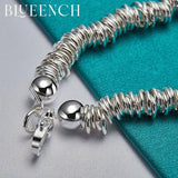 925 Silver Circle Bracelet for Men and Women