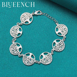 925 Silver Large Disc Tree Bracelet for Women's Party