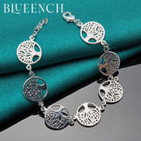 925 Silver Large Disc Tree Bracelet for Women's Party