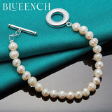 925 Silver Pearl Chain Bracelet for Women Wedding Charm Jewelry