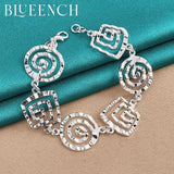 925 Sterling Silver Personality Pattern Bracelet for Ladies
