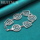 925 Sterling Silver Personality Pattern Bracelet for Ladies