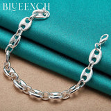 925 Silver Pig Nose Bracelet for Ladies Party Charm Jewelry