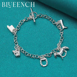 925 Sterling Silver Pony Heels Pendant Bracelet for Women
