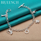 925 Sterling Silver Pony Heels Pendant Bracelet for Women