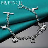 925 Sterling Silver Pony Heels Pendant Bracelet for Women